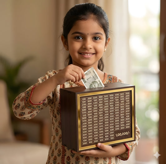 Wooden Savings Challenge Piggy Bank